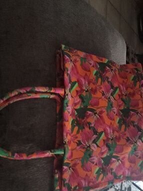 Floral Tote Bag - Pink & Orange